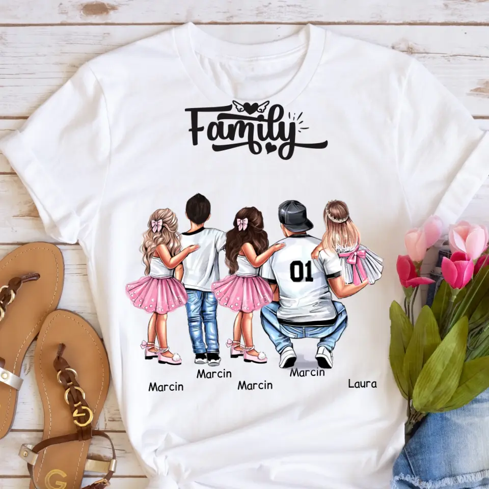 Tričká s potlačou pre otca + 1-4 deti #15