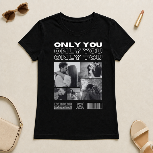Koszulka personalizowana dla par ONLY YOU ze zdjęciami #4221 — mockup cmtr5a1og007nleqbfw3gsvv4