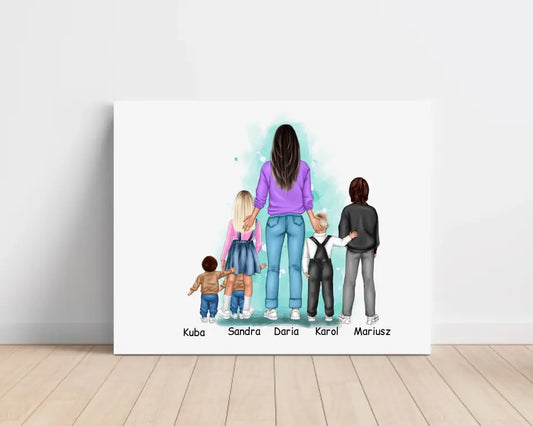 Obraz na plátne - mama + max 1-4 detí #24