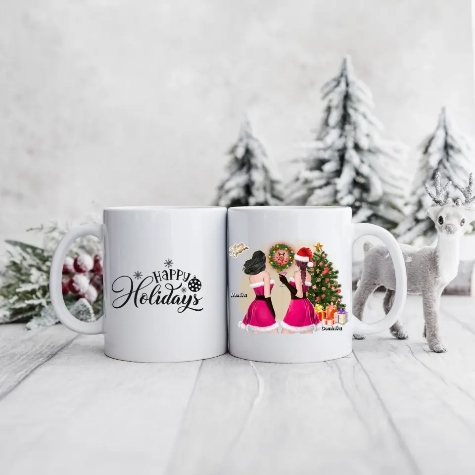 Hrnčeky pre priateľky vianočný 2 osoby #4