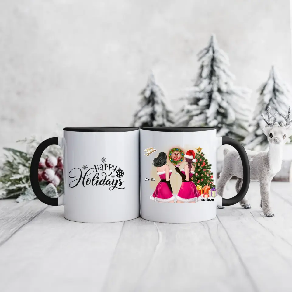 Hrnčeky pre priateľky vianočný 2 osoby #4