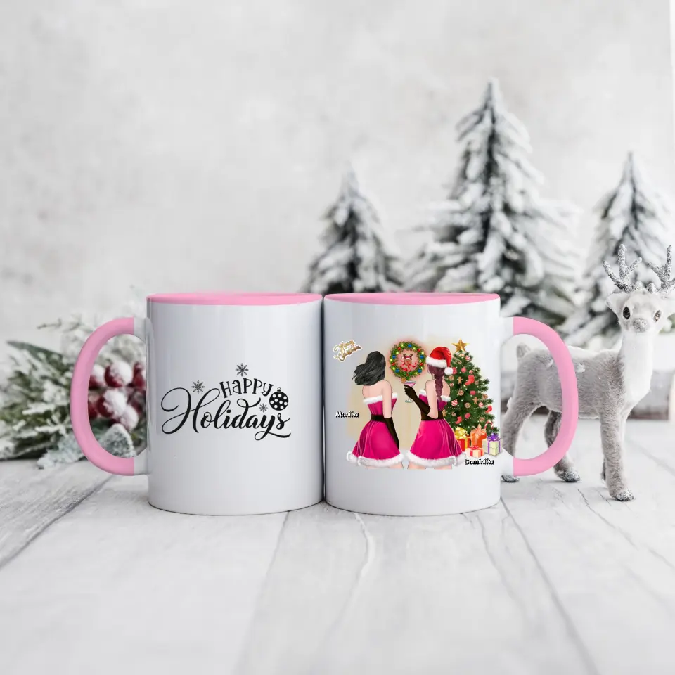 Hrnčeky pre priateľky vianočný 2 osoby #4