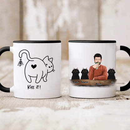 Hrnček s mackom - muž + 1-3 mačky #1