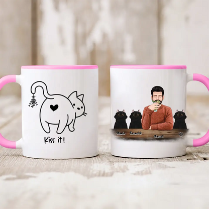 Hrnček s mackom - muž + 1-3 mačky #1