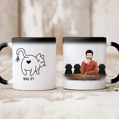 Hrnček s mackom - muž + 1-3 mačky #1