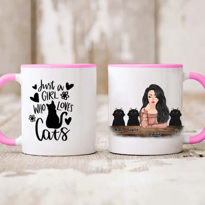Hrnček s mackom - žena + 1-3 mačky #2