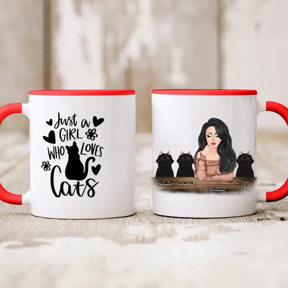 Hrnček s mackom - žena + 1-3 mačky #2
