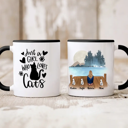 Hrnček s mackom - žena + 1-3 mačky #4