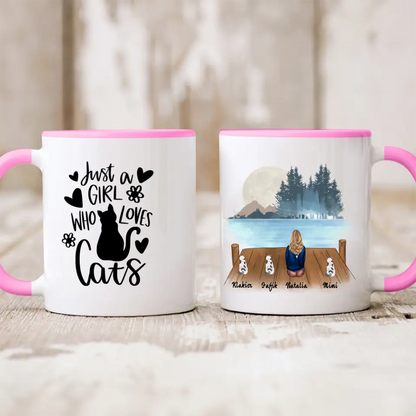 Hrnček s mackom - žena + 1-3 mačky #4
