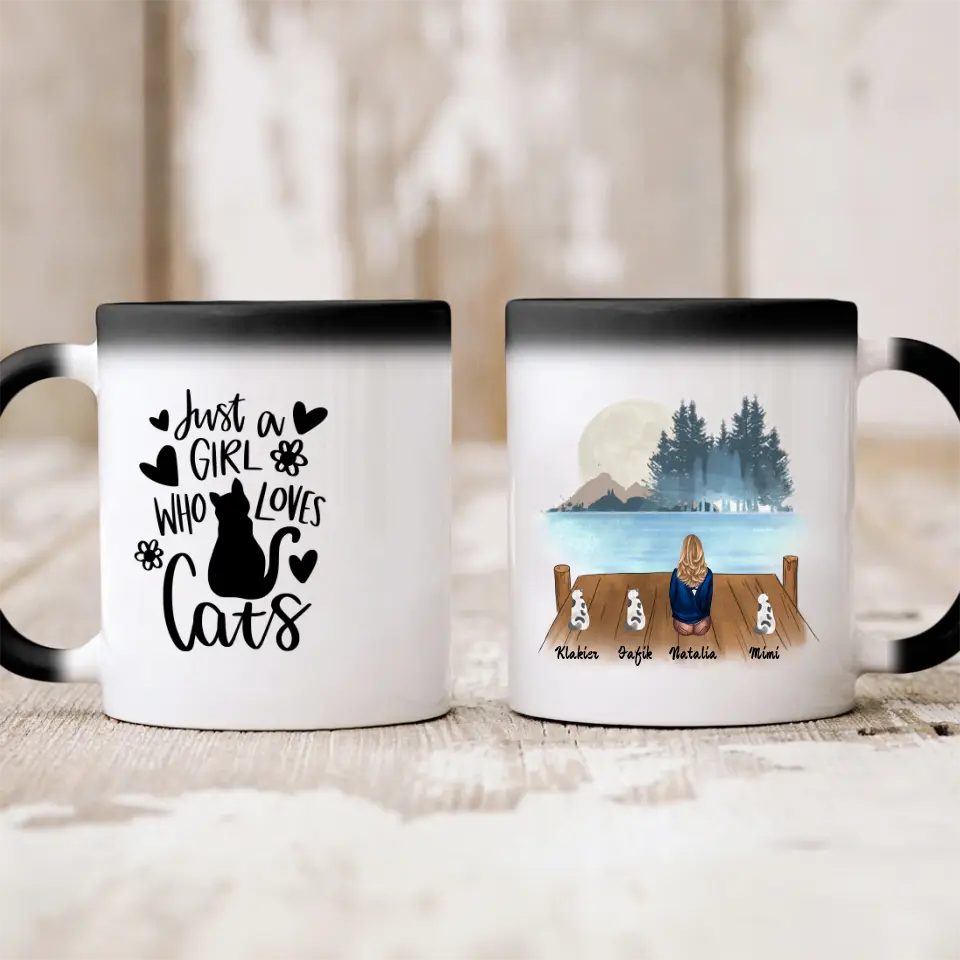 Hrnček s mackom - žena + 1-3 mačky #4