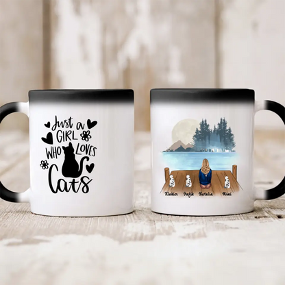 Hrnček s mackom - žena + 1-3 mačky #4