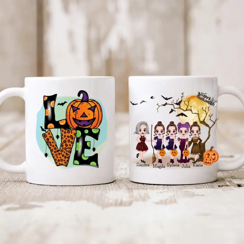 Hrnčeky pre priateľky 2-5 osoby - Halloween #2