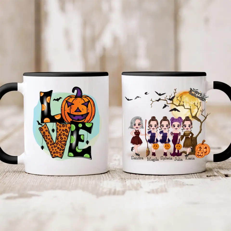 Hrnčeky pre priateľky 2-5 osoby - Halloween #2