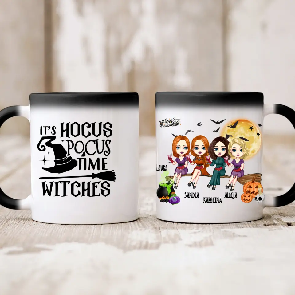 Hrnčeky pre priateľky 1-4 osoby - Halloween #4