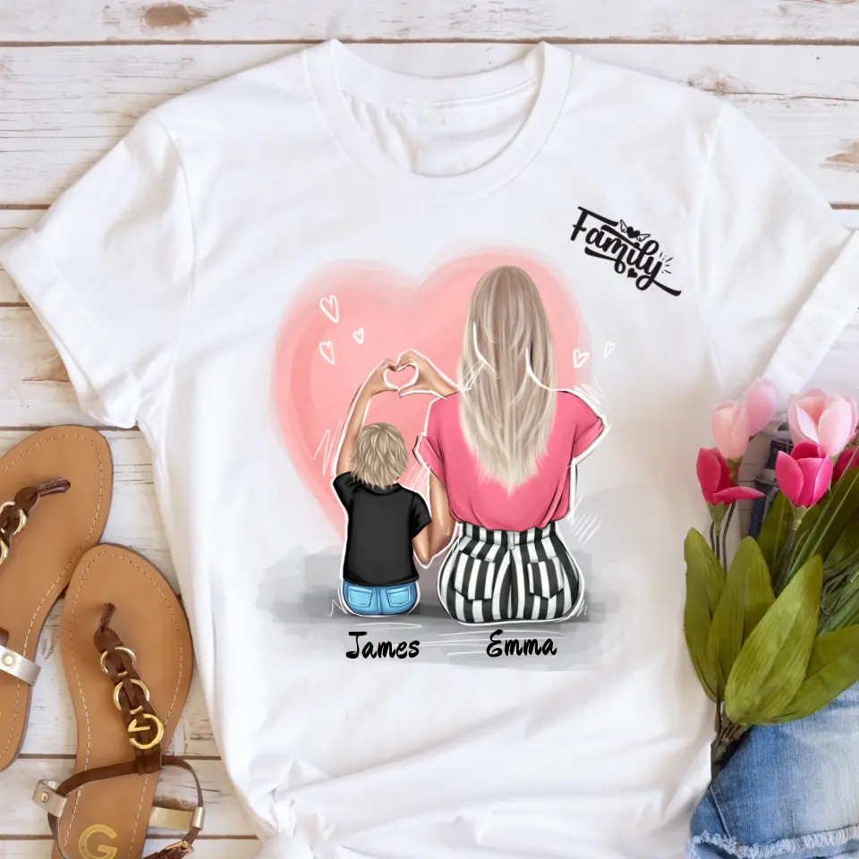 Tričká s potlačou - mama so synom #2