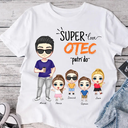 Tričko s motívom otca a 1-4 detí - Personalizované (rodinné) #15122