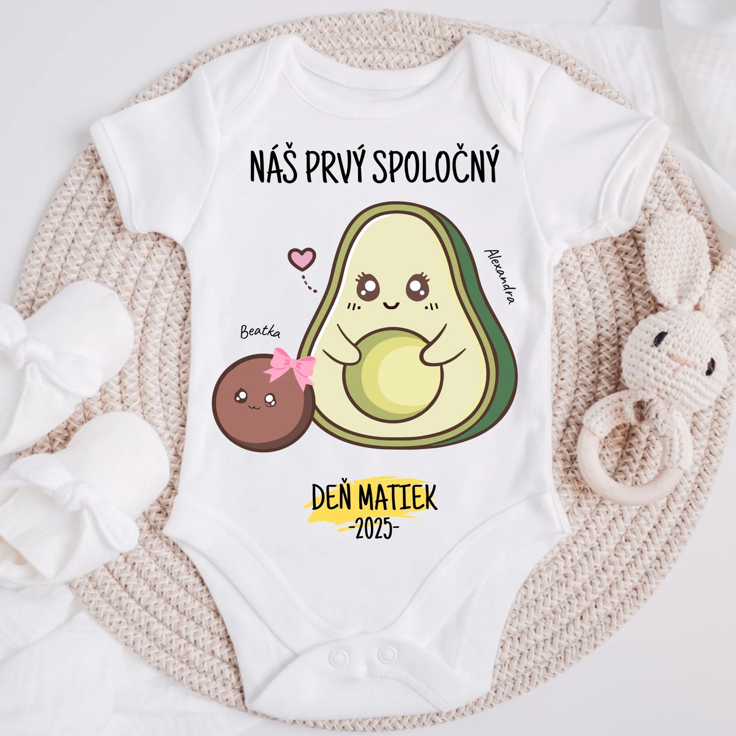 Tričko so vzorom pre mamu a dieťa – Avokádo – Personalizované – Darček na Deň matiek #24