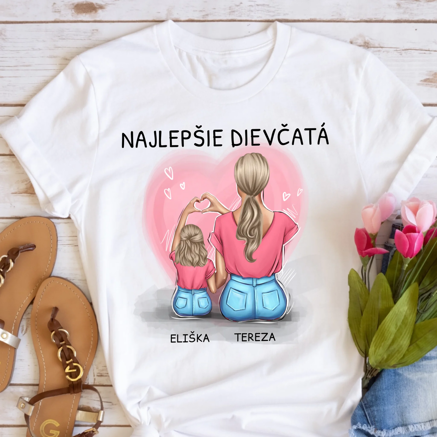 TRIČKO PRE MAMU A DCÉRU – NAJLEPŠIE DIEVČATÁ – DARČEK NA DEŇ ŽIEN #1248