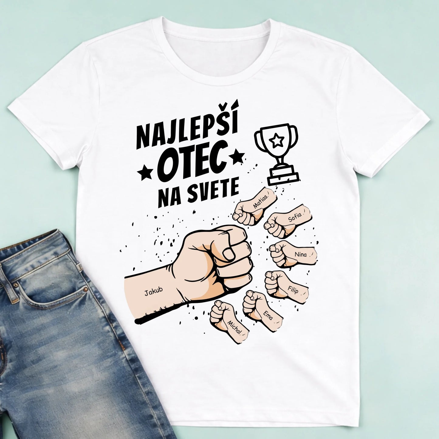 męska biała koszulka przód 1