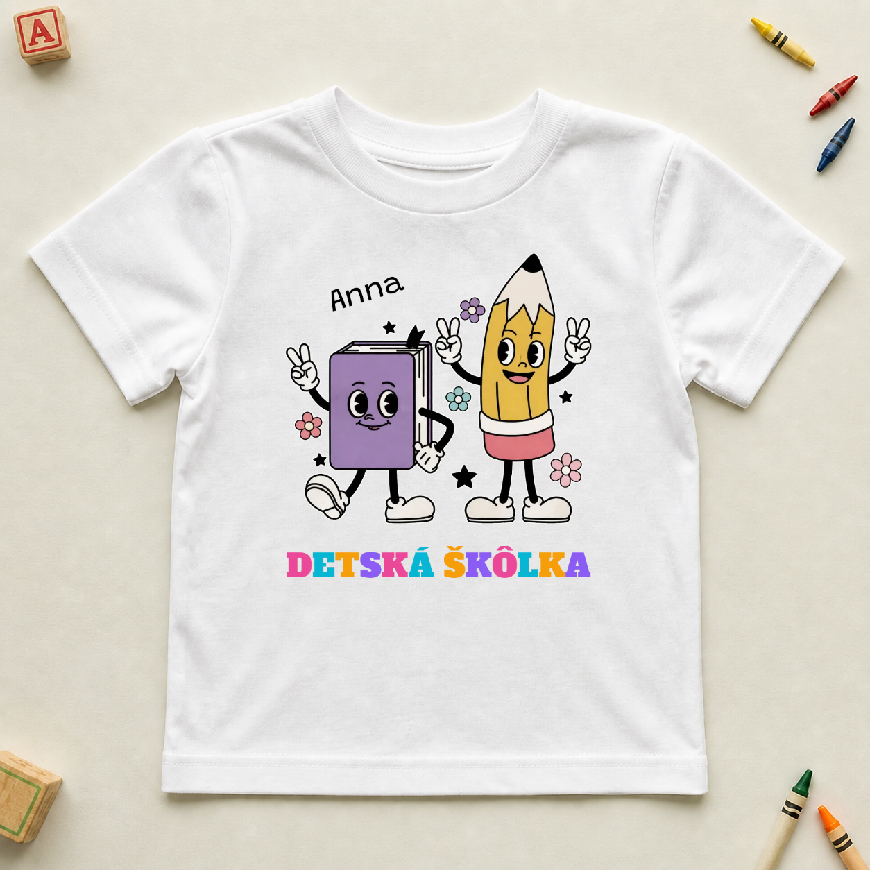 Koszulka dziecięca gotowy na przedszkole/szkołę z imieniem #6621 — mockup cmsrxlhyw003lp92jgvh3zhsz