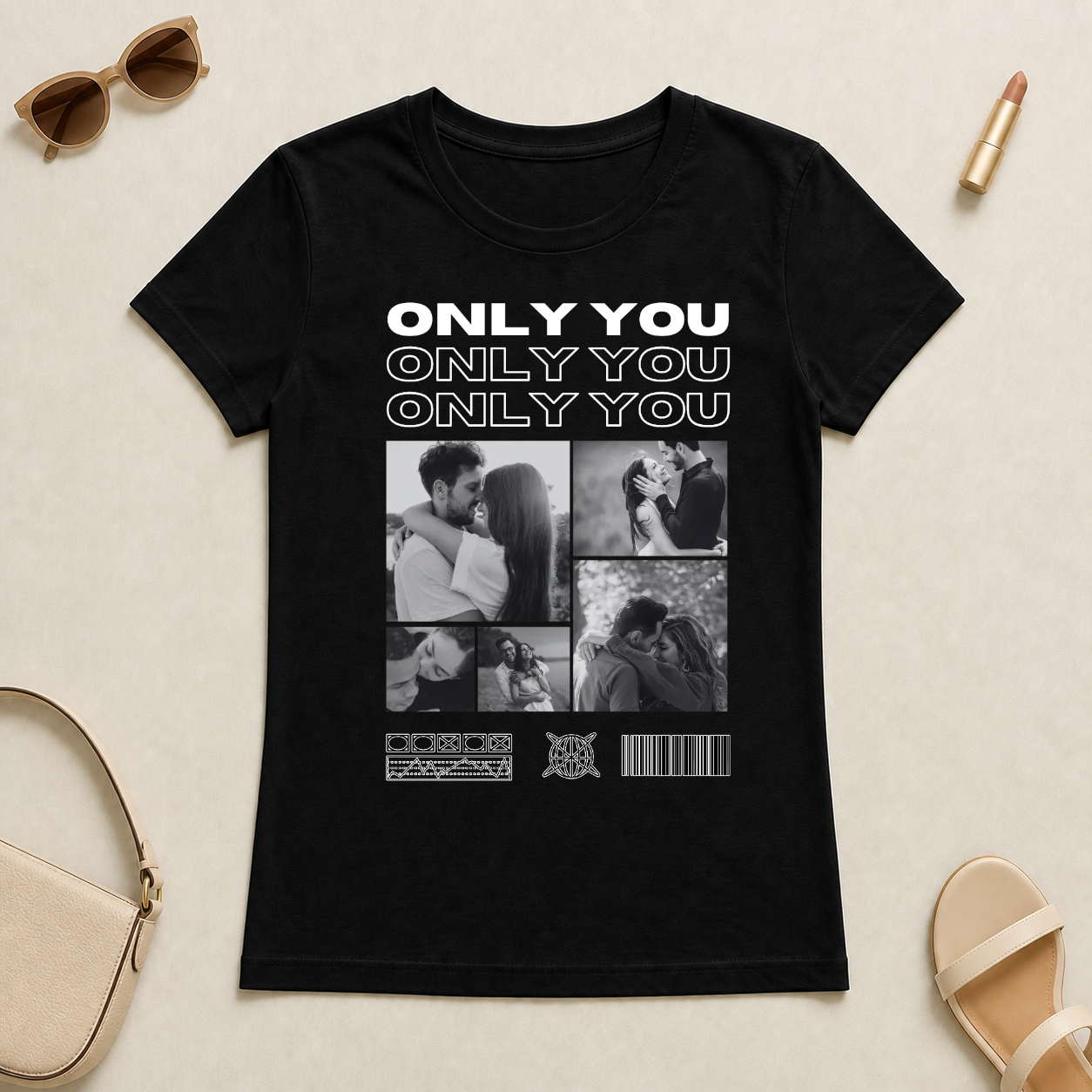 Koszulka personalizowana dla par ONLY YOU ze zdjęciami #4221 — mockup cmtr5a1og007nleqbfw3gsvv4