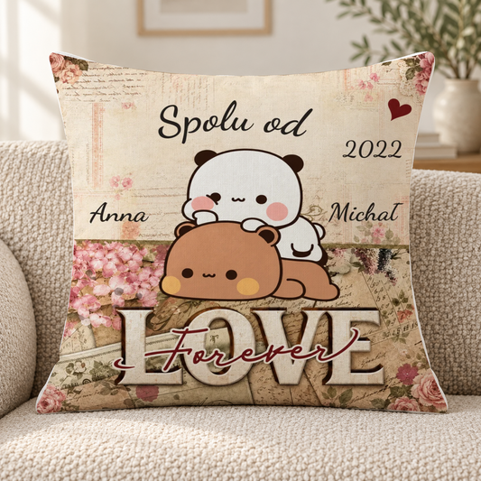 Poduszka dla par - razem od - Personalizowana #7478 — mockup cmu5z77za000jk10gl3g4zqy6