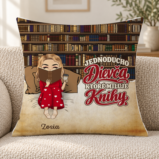 Poduszka personalizowana - Dziewczyna/Chłopak, która(y) lubi książki #02911 — mockup cmub8m6v10hfqng1wcgbsz046