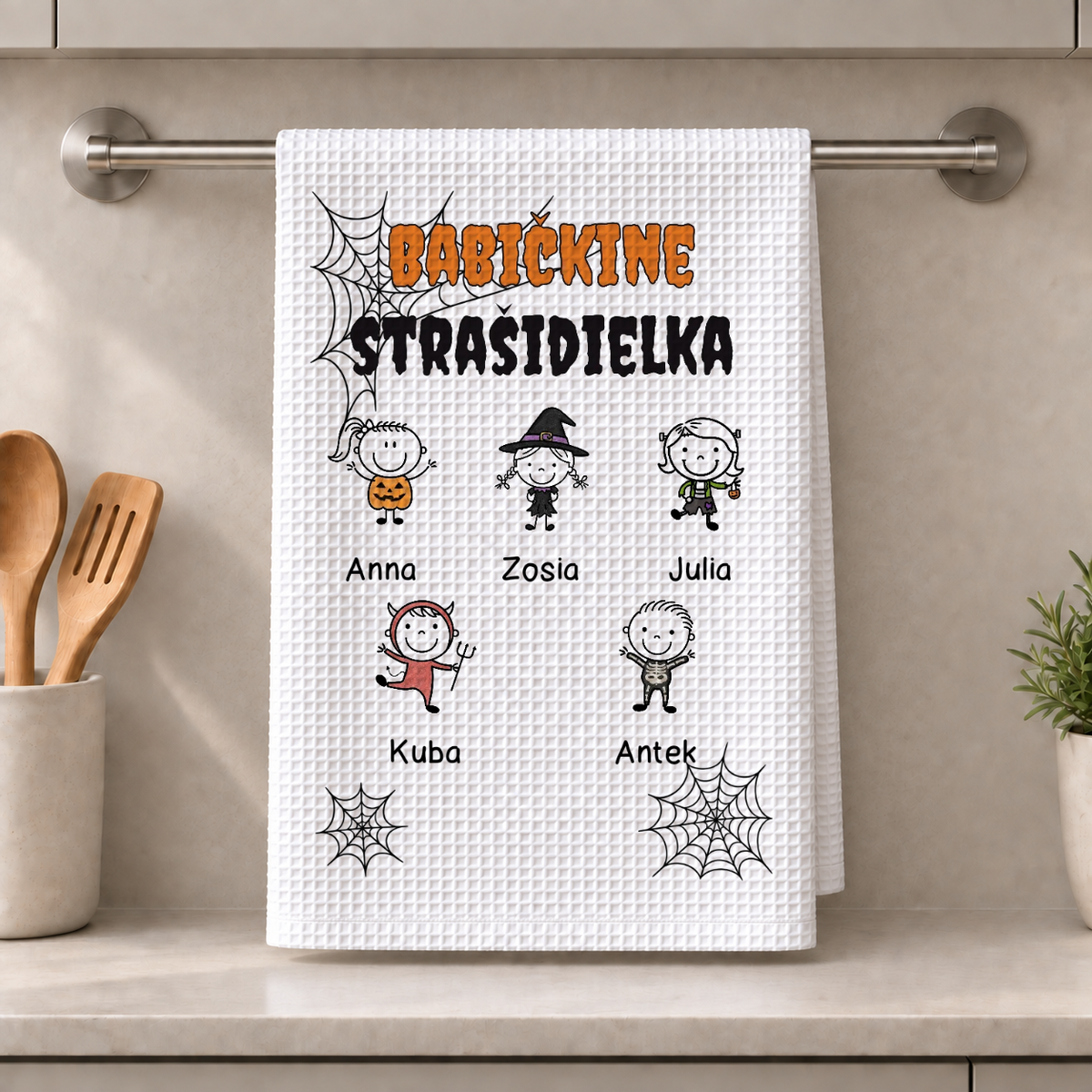 Kuchynská utierka – Potvorky mamy/babky – Personalizovaný darček na Halloween #163622